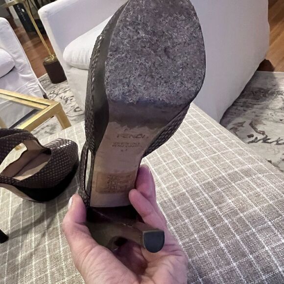 Fendi platform peep toe booties size 6.5 (37) - Picture 10 of 16